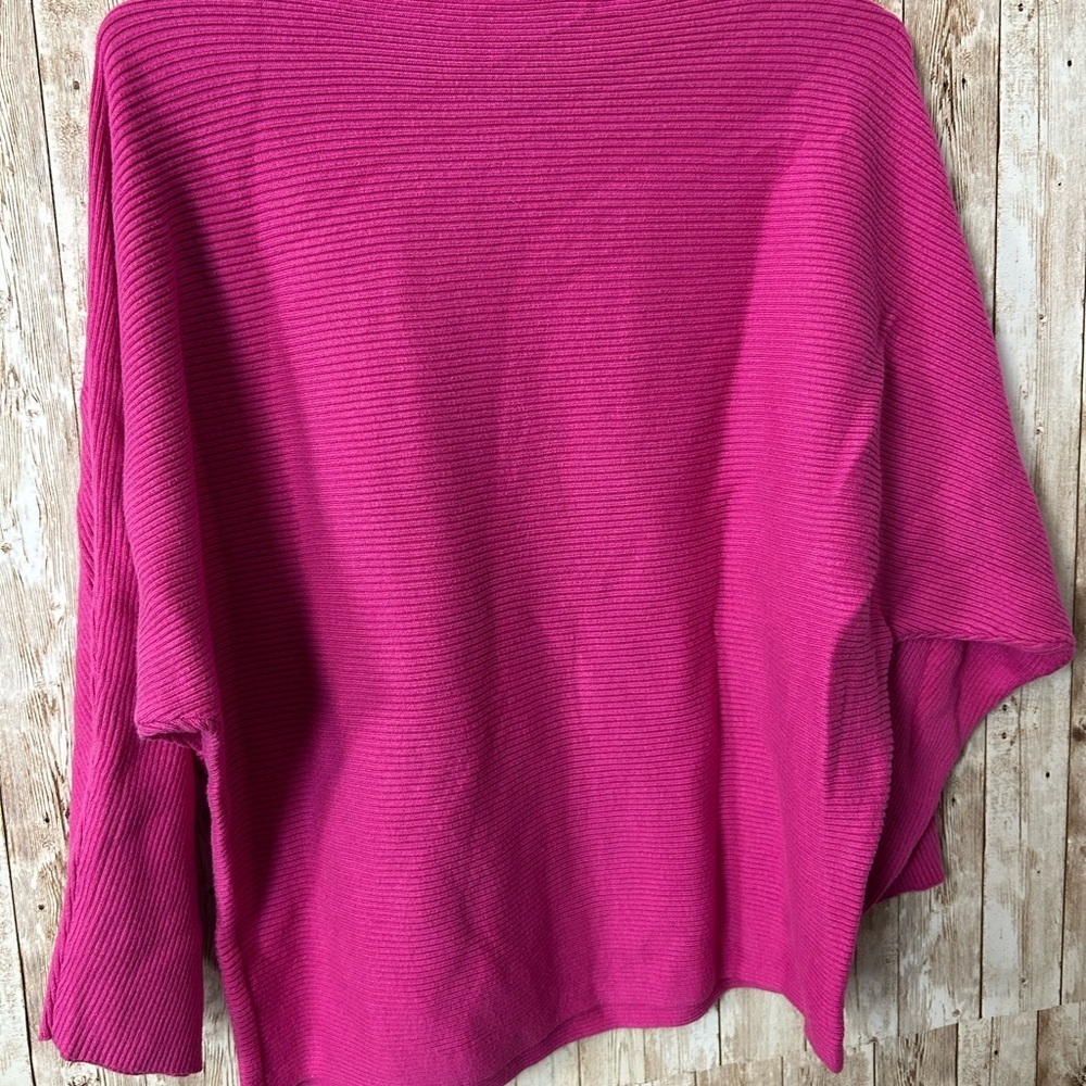 CeCe L batwing boatneck pink dramatic sleeve sweater - Picture 6 of 6